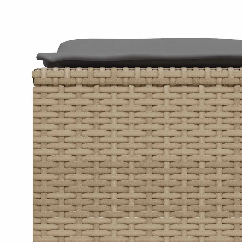 vidaXL Tuinkrukken met kussens 4 st poly rattan beige