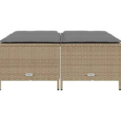 vidaXL Tuinkrukken met kussens 4 st poly rattan beige