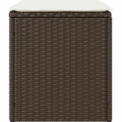 vidaXL Tuinkrukken met kussens 2 st 40x40x43 cm poly rattan bruin