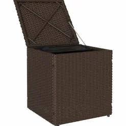 vidaXL Tuinkrukken met kussens 2 st 40x40x43 cm poly rattan bruin