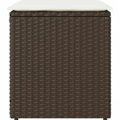 vidaXL Tuinkrukken met kussens 2 st 40x40x43 cm poly rattan bruin