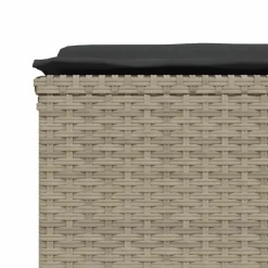 vidaXL Tuinkrukken met kussens 4 st poly rattan lichtgrijs