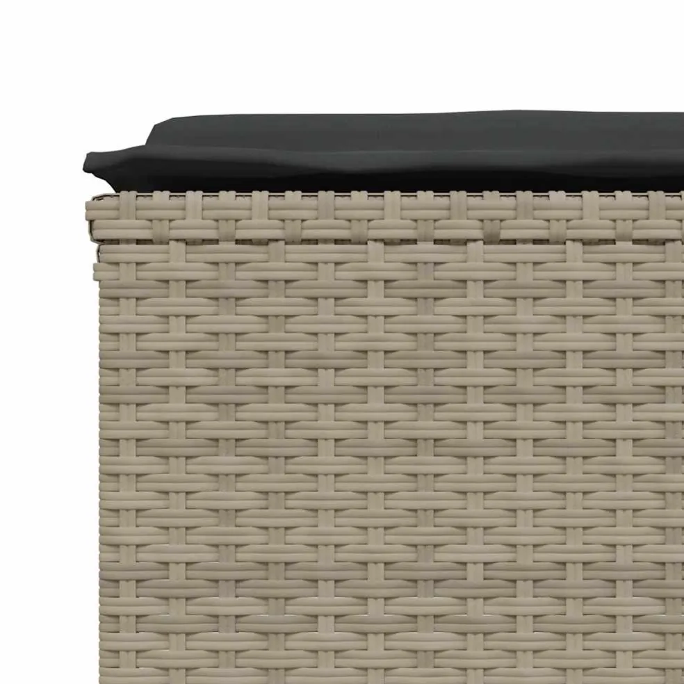 vidaXL Tuinkrukken met kussens 4 st poly rattan lichtgrijs