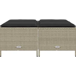 vidaXL Tuinkrukken met kussens 4 st poly rattan lichtgrijs
