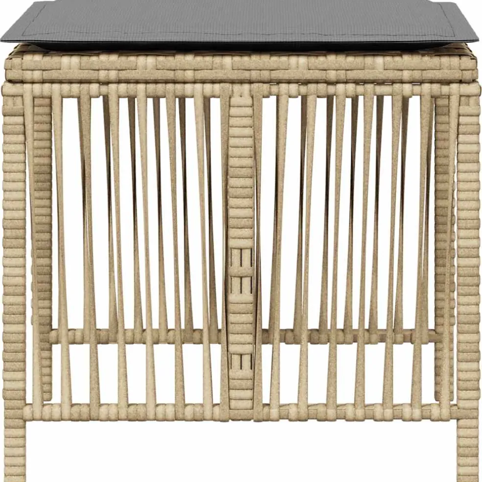 vidaXL Tuinkrukken 4 st kussens 41x41x36 cm poly rattan gemengd beige