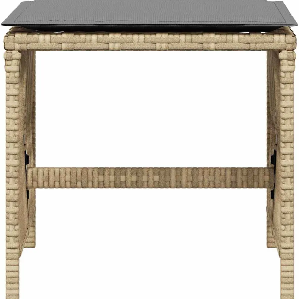 vidaXL Tuinkrukken 4 st kussens 41x41x36 cm poly rattan gemengd beige