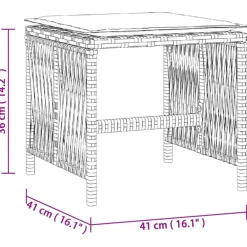 vidaXL Tuinkrukken 4 st kussens 41x41x36 cm poly rattan gemengd beige