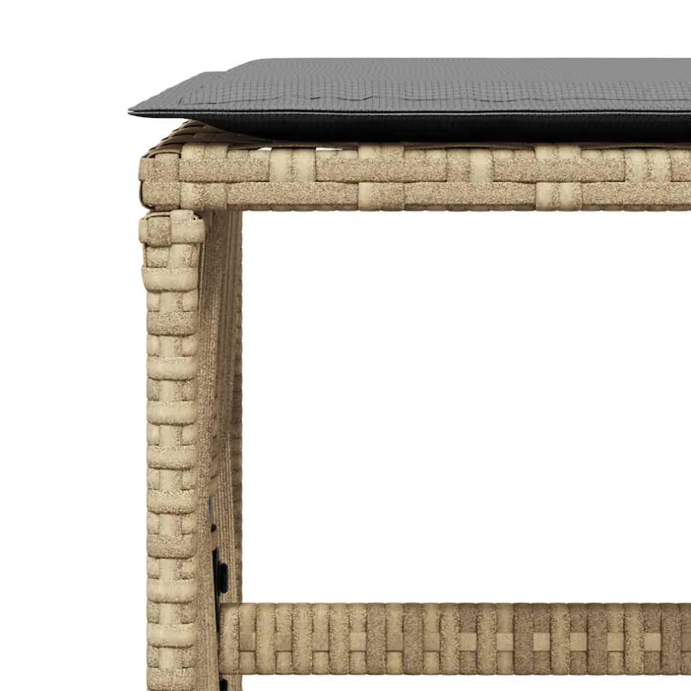 vidaXL Tuinkrukken 4 st kussens 41x41x36 cm poly rattan gemengd beige