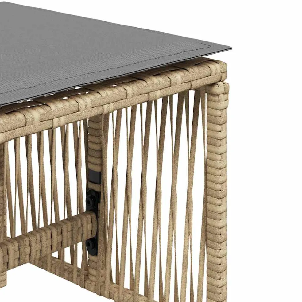 vidaXL Tuinkrukken 4 st kussens 41x41x36 cm poly rattan gemengd beige