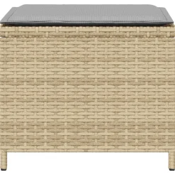 vidaXL Tuinkrukken 4 st kussens 40x40x35 cm poly rattan gemengd beige
