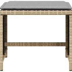 vidaXL Tuinkrukken 4 st kussens 40x40x35 cm poly rattan gemengd beige
