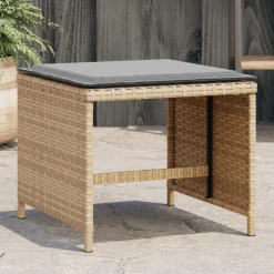 vidaXL Tuinkrukken 4 st kussens 40x40x35 cm poly rattan gemengd beige