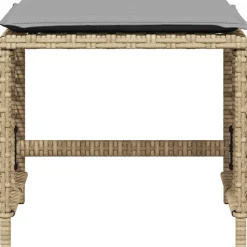vidaXL Tuinkrukken 4 st kussens 41x41x36 cm poly rattan gemengd beige