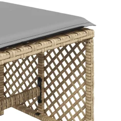vidaXL Tuinkrukken 4 st kussens 41x41x36 cm poly rattan gemengd beige