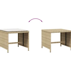 vidaXL Tuinkrukken 4 st met kussens 41x41x36 cm poly rattan beige