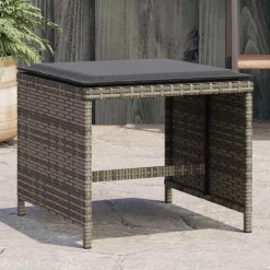 vidaXL Tuinkrukken 4 st met kussens 41x41x36 cm poly rattan grijs