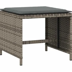 vidaXL Tuinkrukken 4 st met kussens 41x41x36 cm poly rattan grijs
