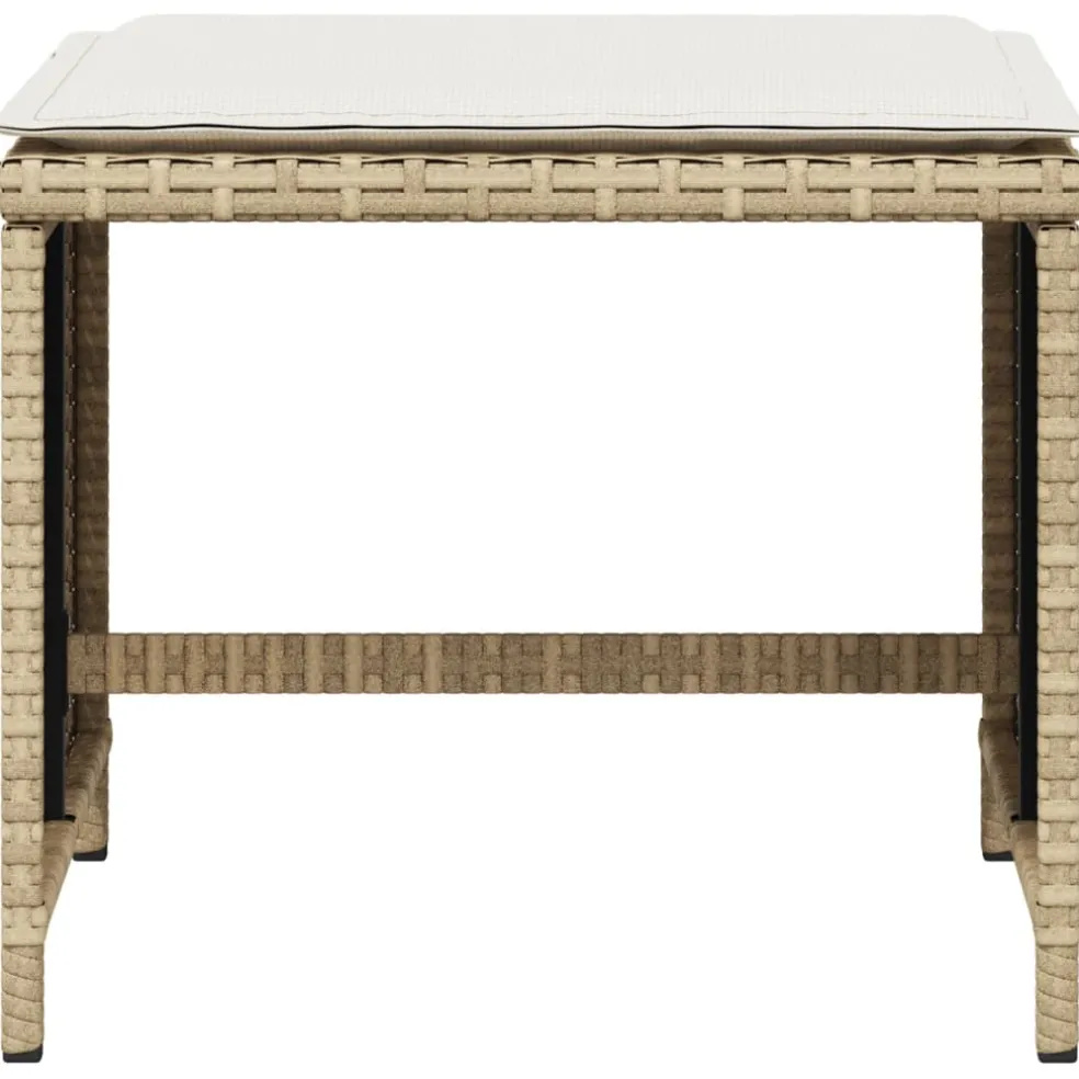 vidaXL Tuinkrukken 4 st met kussens 40x40x35 cm poly rattan beige