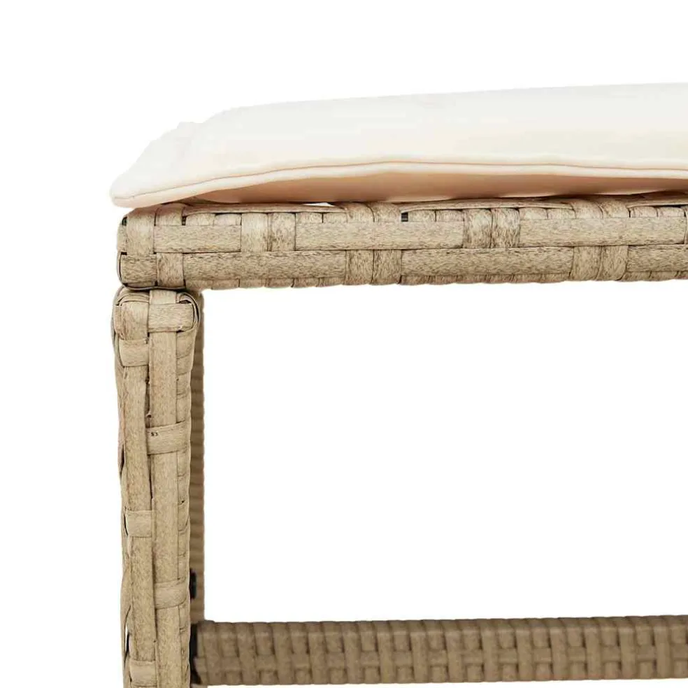 vidaXL Tuinkrukken 4 st met kussens 40x40x35 cm poly rattan beige