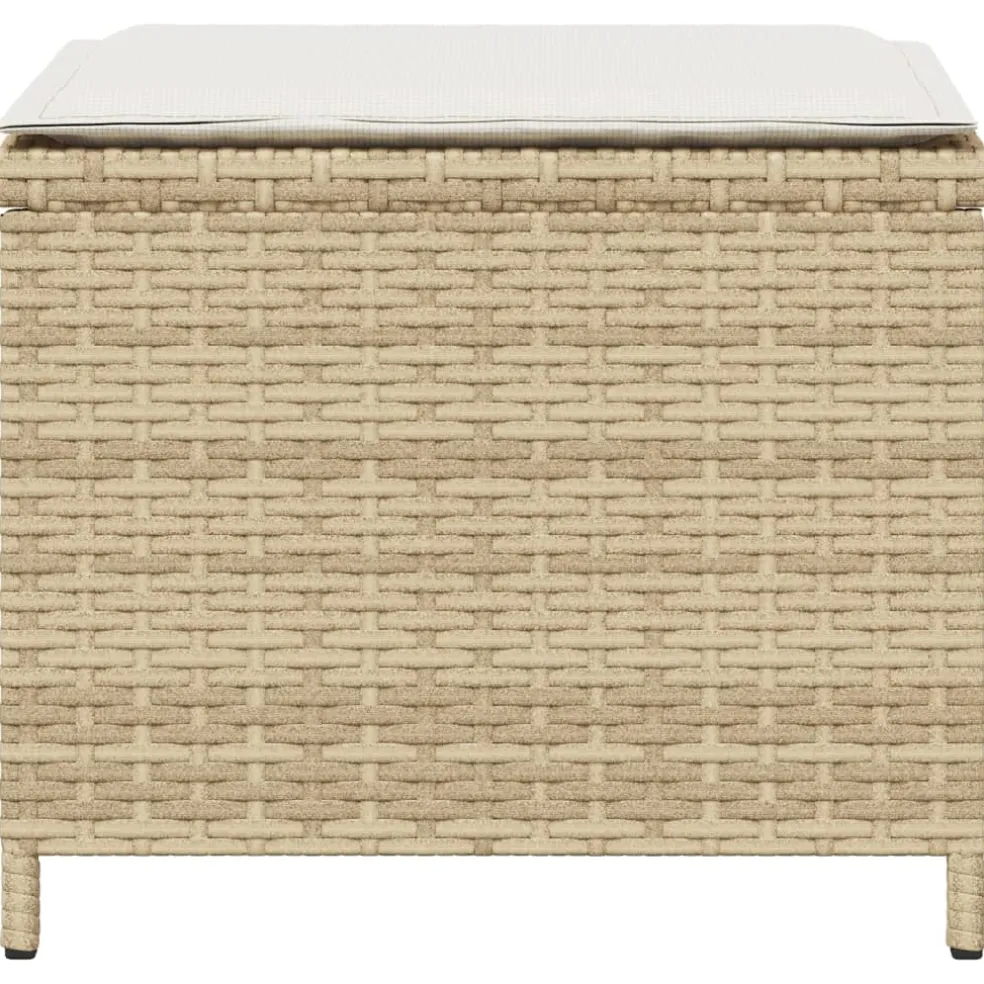 vidaXL Tuinkrukken 4 st met kussens 40x40x35 cm poly rattan beige