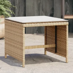 vidaXL Tuinkrukken 4 st met kussens 40x40x35 cm poly rattan beige