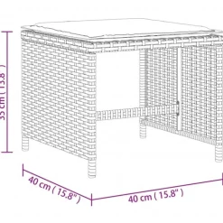 vidaXL Tuinkrukken 4 st met kussens 40x40x35 cm poly rattan beige