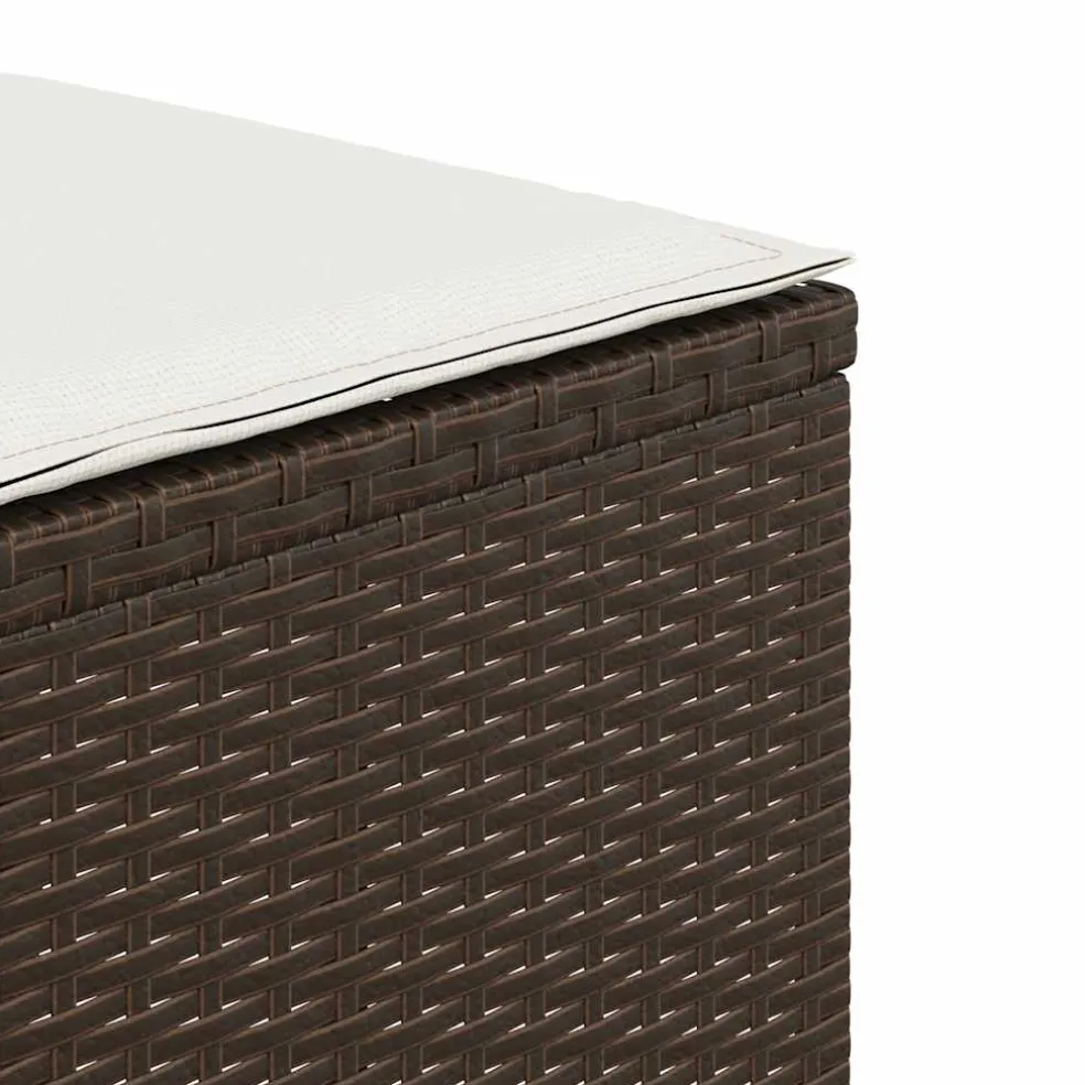 vidaXL Tuinkrukken 4 st met kussens 41x41x36 cm poly rattan bruin