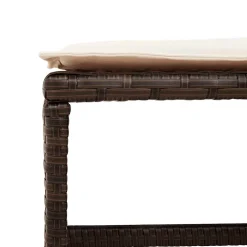 vidaXL Tuinkrukken 4 st met kussens 41x41x36 cm poly rattan bruin