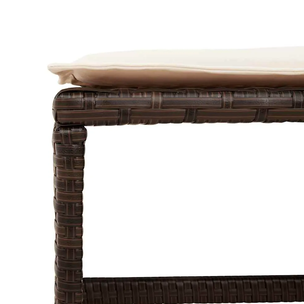 vidaXL Tuinkrukken 4 st met kussens 41x41x36 cm poly rattan bruin