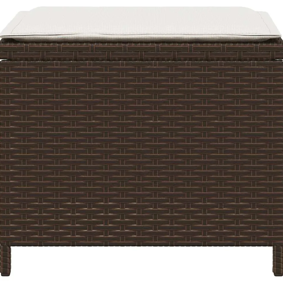 vidaXL Tuinkrukken 4 st met kussens 41x41x36 cm poly rattan bruin