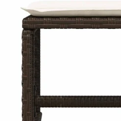 vidaXL Tuinkrukken 4 st met kussens 41x41x36 cm poly rattan bruin