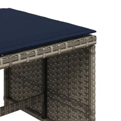 vidaXL Tuinkrukken 4 st met kussens 40x40x35 cm poly rattan grijs