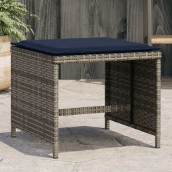 vidaXL Tuinkrukken 4 st met kussens 40x40x35 cm poly rattan grijs