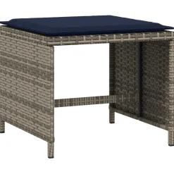 vidaXL Tuinkrukken 4 st met kussens 40x40x35 cm poly rattan grijs