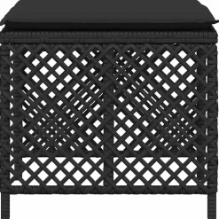 vidaXL Tuinkrukken 4 st met kussens 41x41x36 cm poly rattan zwart