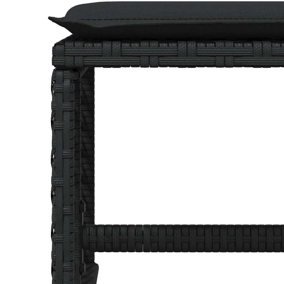 vidaXL Tuinkrukken 4 st met kussens 41x41x36 cm poly rattan zwart