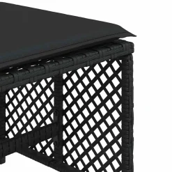 vidaXL Tuinkrukken 4 st met kussens 41x41x36 cm poly rattan zwart