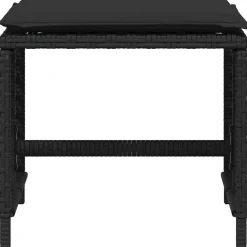 vidaXL Tuinkrukken 4 st met kussens 41x41x36 cm poly rattan zwart
