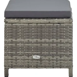 vidaXL Tuinkrukken 4 st met kussens poly rattan grijs
