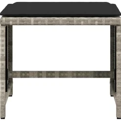 vidaXL Tuinkrukken 4 st met kussens 41x41x36 cm poly rattan lichtgrijs