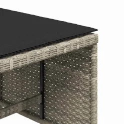 vidaXL Tuinkrukken 4 st met kussens 41x41x36 cm poly rattan lichtgrijs