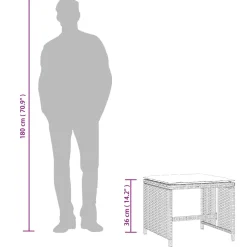 vidaXL Tuinkrukken 4 st met kussens 41x41x36 cm poly rattan lichtgrijs