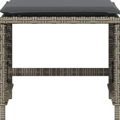 vidaXL Tuinkrukken 4 st met kussens 41x41x36 cm poly rattan grijs