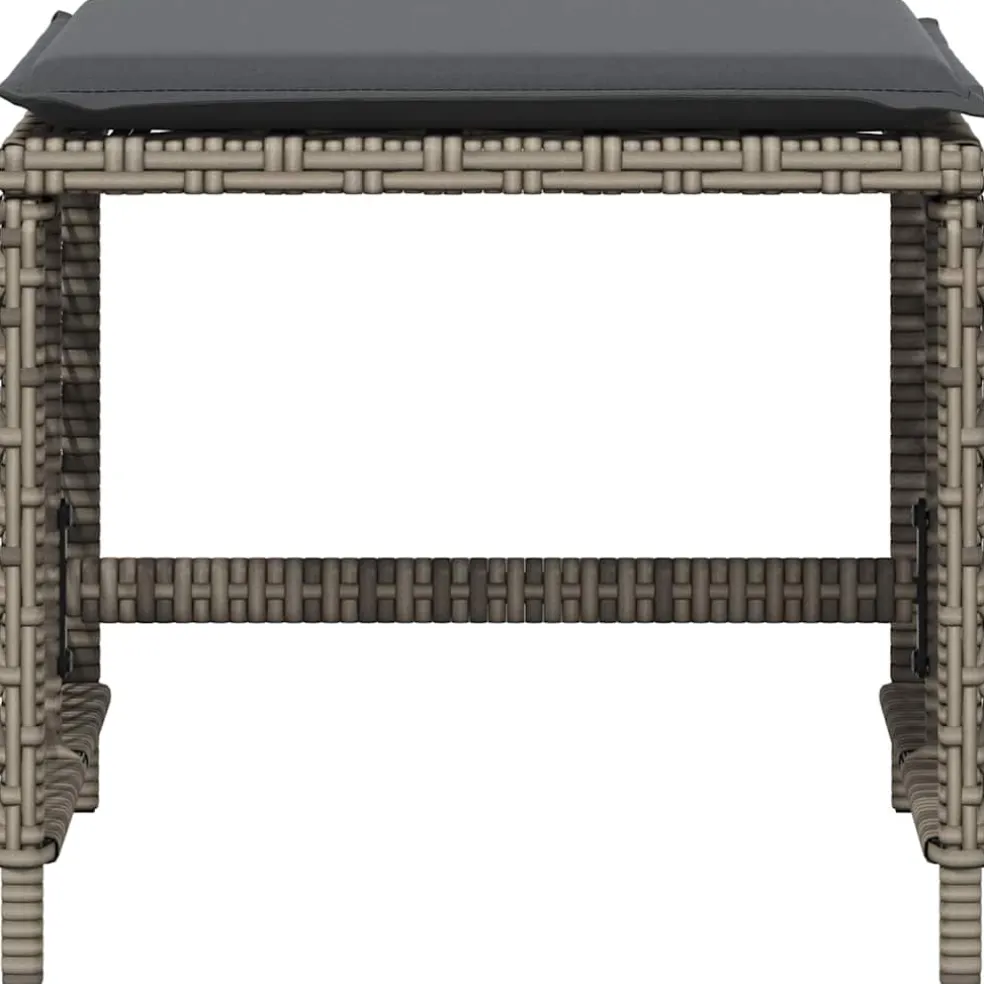 vidaXL Tuinkrukken 4 st met kussens 41x41x36 cm poly rattan grijs
