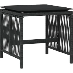 vidaXL Tuinkrukken 4 st met kussens 41x41x36 cm poly rattan zwart