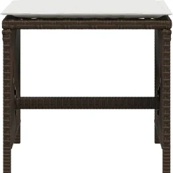 vidaXL Tuinkrukken 4 st met kussens 41x41x36 cm poly rattan bruin