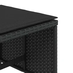 vidaXL Tuinkrukken 4 st met kussens 41x41x36 cm poly rattan zwart