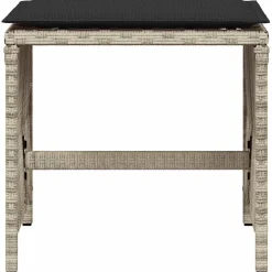 vidaXL Tuinkrukken 4 st met kussens 41x41x36 cm poly rattan lichtgrijs