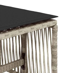 vidaXL Tuinkrukken 4 st met kussens 41x41x36 cm poly rattan lichtgrijs