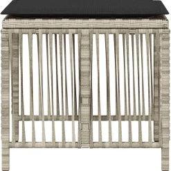 vidaXL Tuinkrukken 4 st met kussens 41x41x36 cm poly rattan lichtgrijs
